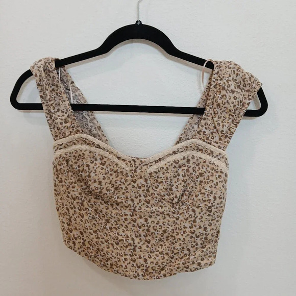 2 PEICE SET leopard print size small crop top & skirt - Picture 5 of 6